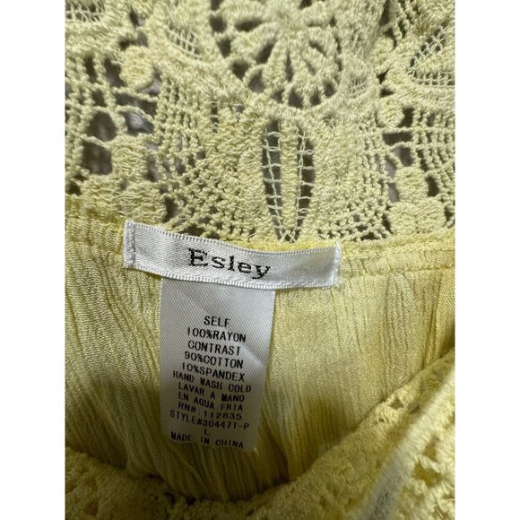 NWT Esley Crochet Floral Lace Peasant Top Gauzy Boxy Drapey Boho Cottagcore - Picture 4 of 7